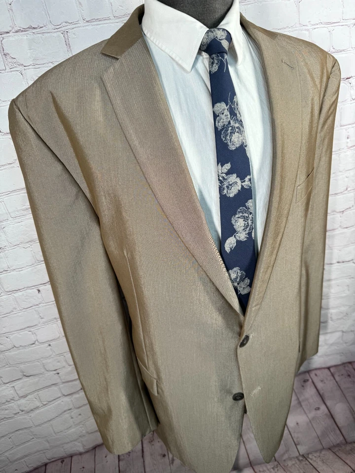 CALVIN KLEIN Hombre Marrón Cobre GRANDE Y ALTO 2 Piezas Traje 50L Chaqueta 40x33 Pantalón Foto 4 de 4