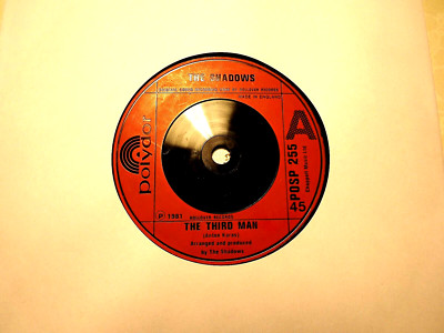 45rpm vinyl record......The Shadows.......The Third Man......80s Pop...