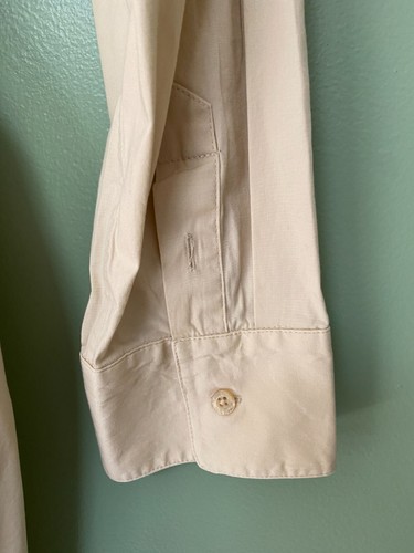 RALPH LAUREN VINTAGE COTTON DRESS IN BEIGE WRAP-AROUND FLARED 3/4 SLEEVE 14-12 - Picture 5 of 11