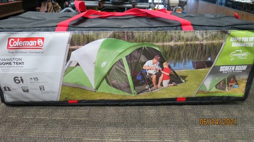 COLEMAN EVANSTON 6-MAN DOME TENT WITH 