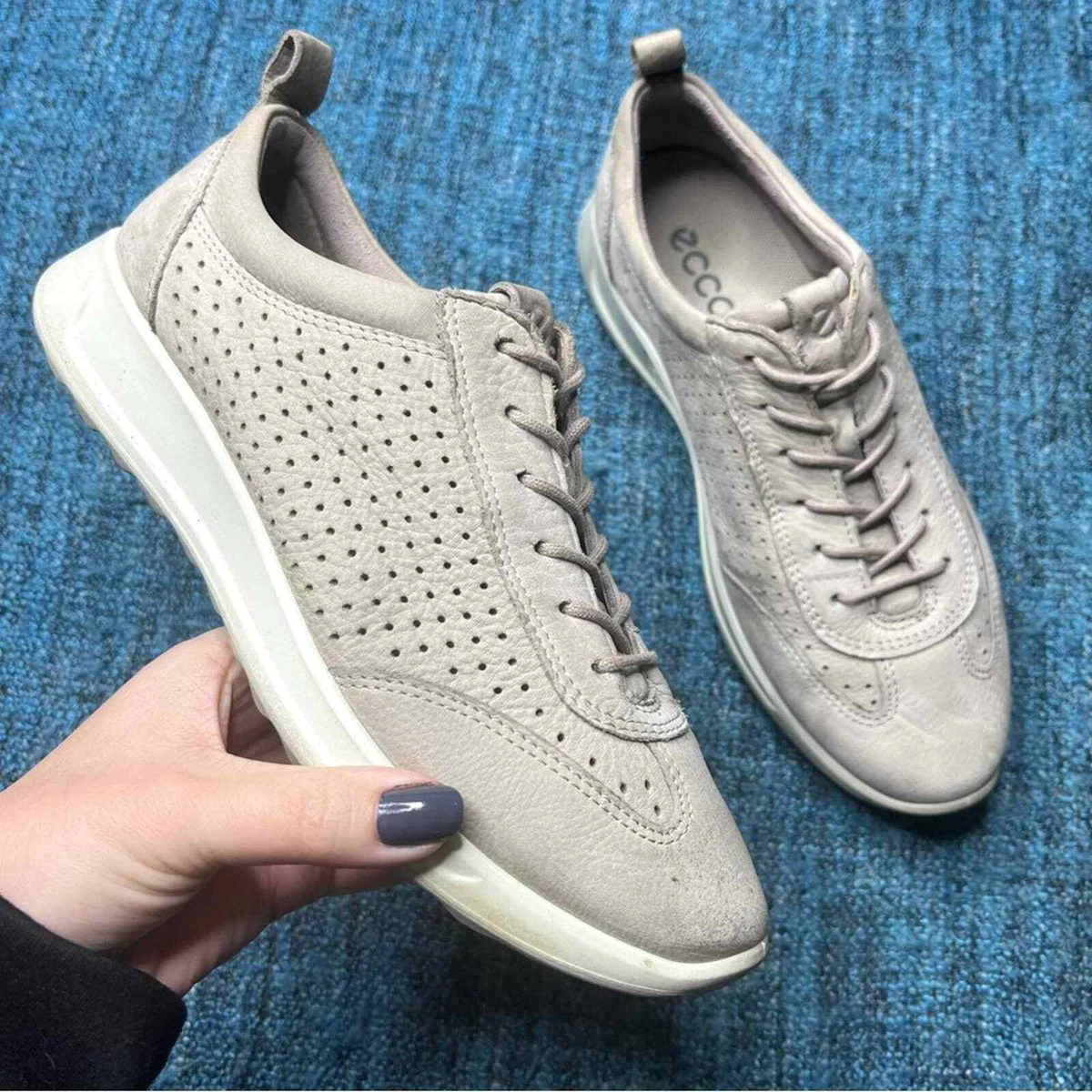 Ecco Perforated Nubuck Leather Sneakers in Euro 37 or US Women&#039;s 6.5 | eBay