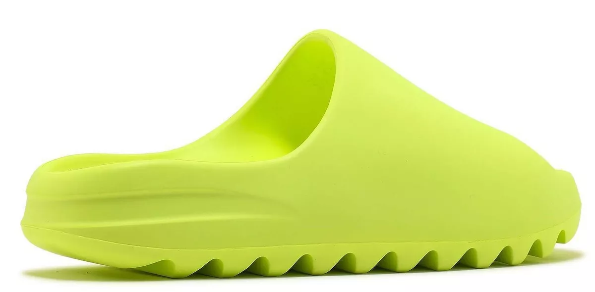 adidas Yeezy Slide Glow Green Volt Neon Slippers Beach Pool Luxury Men Size  9US