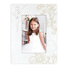 Cornice Prima Comunione Foto 10x15  Portafoto Bianco Legno 1 Comunione
