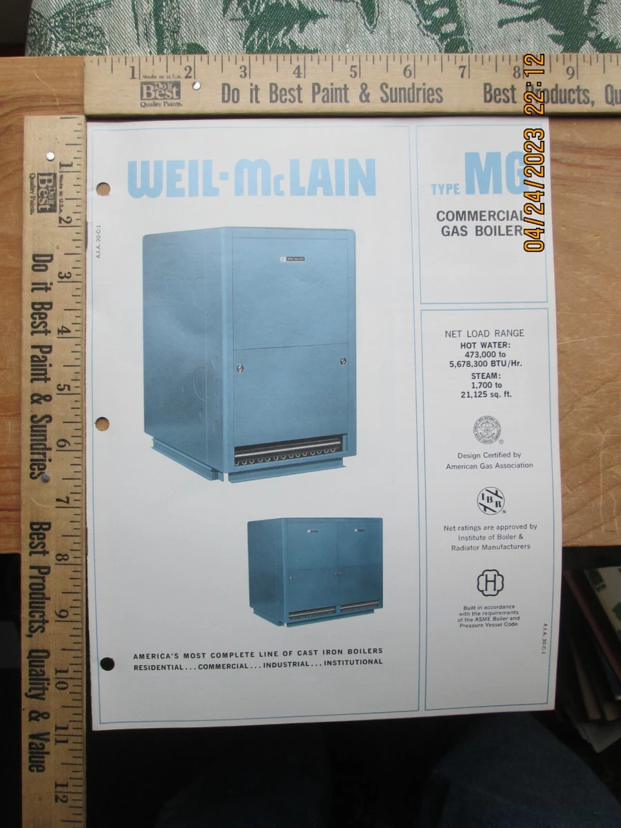 weil-mclain type MG Commercial gas boiler brochure | eBay