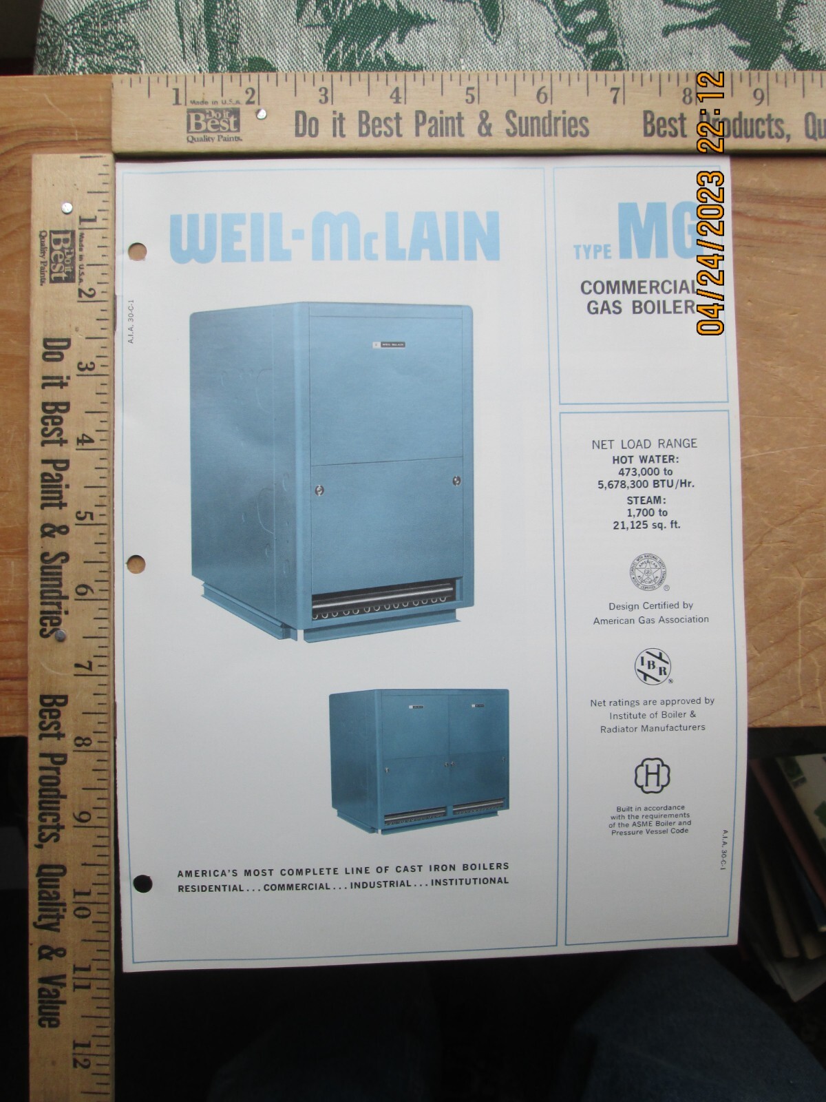 weil-mclain type MG Commercial gas boiler brochure | eBay