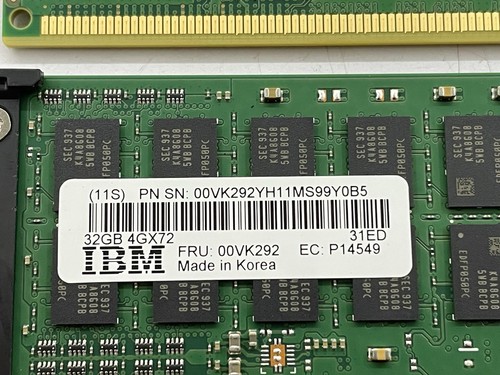 *LOT OF 3* IBM 00VK292 SAMSUNG M350A4K43BB0-CK0M0 32GB 4GX72 DDR3 Server RAM - Picture 2 of 4