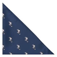 Navy Blue Embroidered Cow Pocket Square, Handkerchief