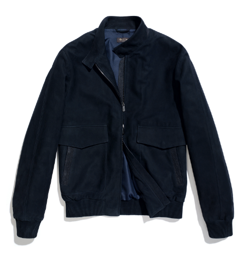 142【ジャケット】Loro Piana LORO PIANA La Croisette Nabuk Lambskin Crocodile Leather Trim