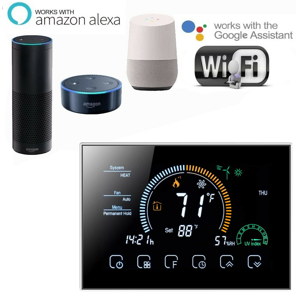 Smart 8000 Beca Wifi Thermostat Boiler heating systems works Alexa u0026amp;  Google | eBay