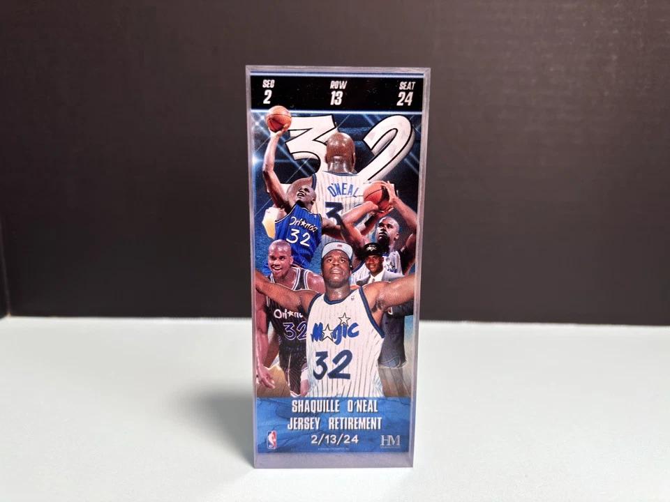 Camiseta Shaquille O'Neal Orlando Magic boleto de vidrio de retiro Highland como nueva Shaq Foto 3 de 4