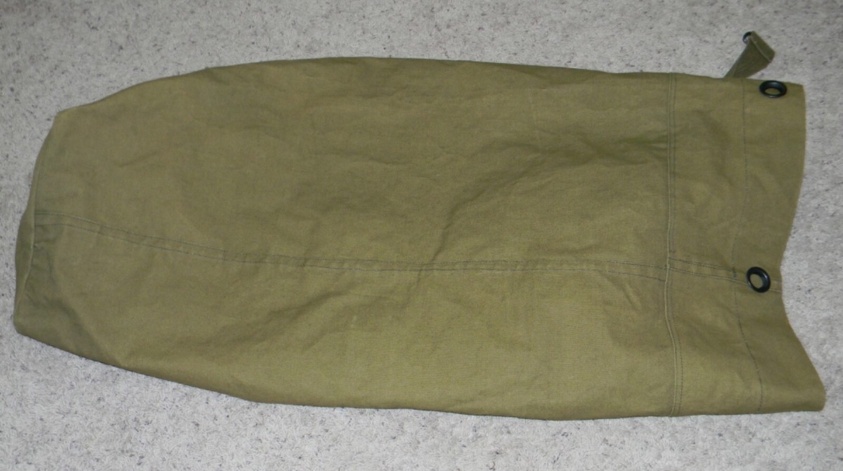 Military Style Olive Drab Green Tall Top Load Duffle Bag Shoulder