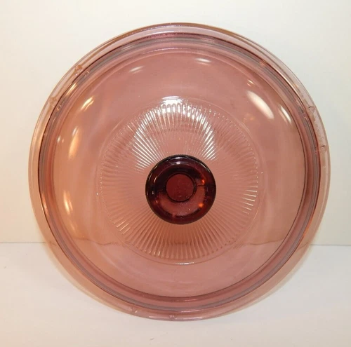 Vintage Pyrex Vision Corning Ware Cranberry Glass LID ONLY V1.5 C saucepan lid