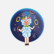 Funny Sign Of The Zodiac Capricorn With Lamb Vinyl Sticker Decal