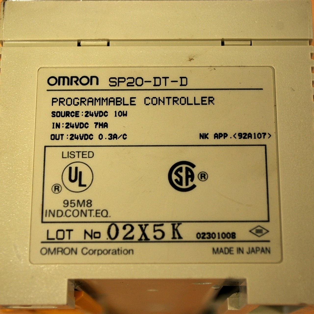 OMRON オムロン SP20-DR-D プログラマブルコントローラー 未使用品 OMRON オムロン SP20-DR-D プログラマブルコントローラー 未使用品