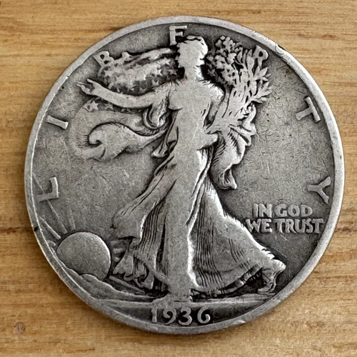 1936-D Walking Liberty Half Dollar, Good Grade