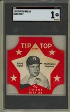 1952 TIP TOP BREAD Eddie Yost Washington Senators SGC 1