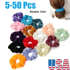 5-50Pcs Hair Scrunchies Velvet Elastic Hair Bands Ties Rope Band for Women Girls