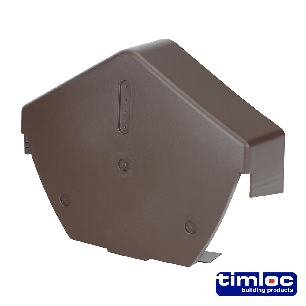 Timco Universal Angled End Cap Brown 260x145 Dry Verge Ridge Roofline & Above