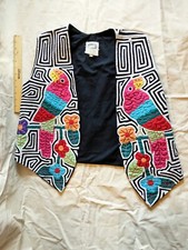Vintage Vest with Handmade Molas from Panama