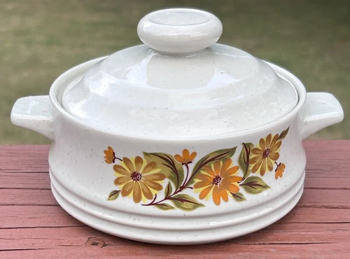 VtG MCM Capri Bake Serve N Store Stoneware Baking Dish Lid Japan Floral