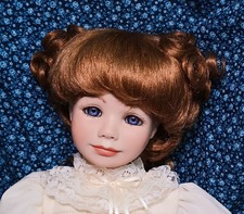 Vintage New Bell Doll Wig Patti Strawberry curls long 15" 16" cap