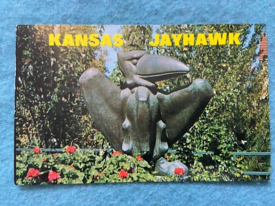 Kansas Jayhawk, mascot of the University of Kansas Vintage Postcard