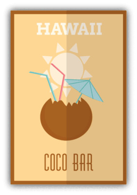 Hawaii Coco Bar Party Car Bumper Sticker Decal