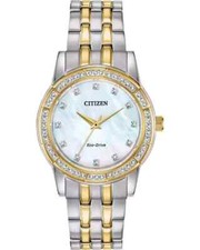 Image of Citizen EM0774-51D Silhouette Swarovski Crystal MOP Dial Eco-Drive Ladies Watch