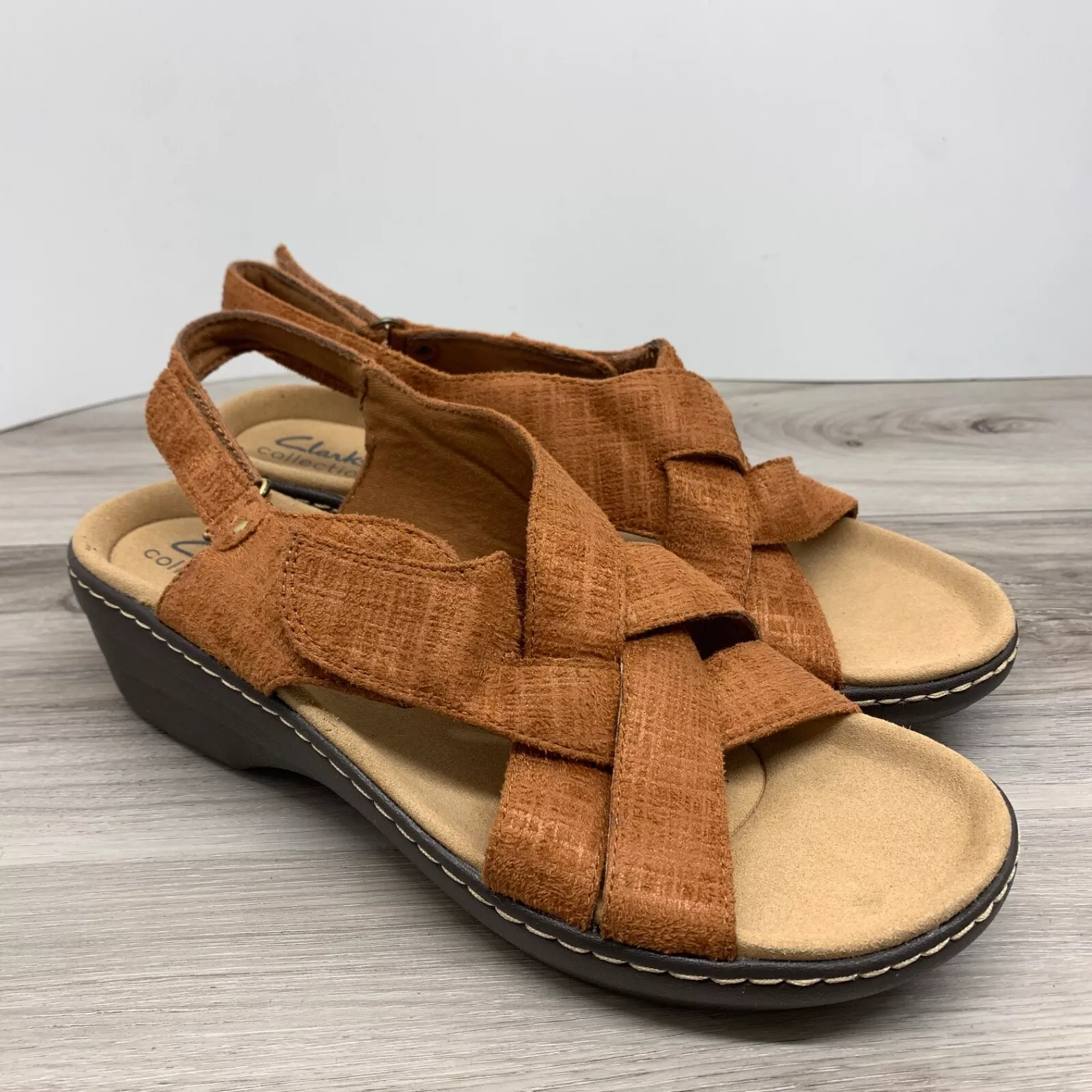 Sandali alla caviglia Clarks donna Merliah eco marrone con gancio e passante taglia 9 M