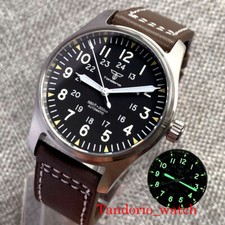 Tandorio 39mm Black Dial Brushed Luminous NH35A Men Watch Sapphire Glass 200m
