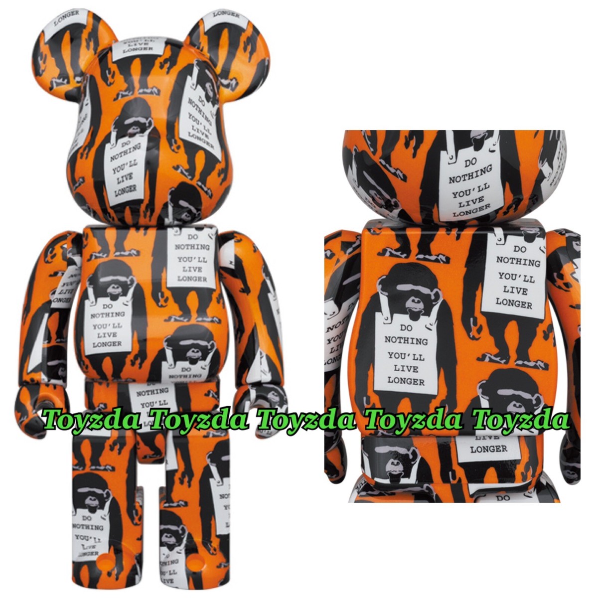 MEDICOM TOY - MEDICOM TOY メディコムトイ BE@RBRICK BRANDALISM MONKEY SIGN 100%400% ベアブリック モンキーサイン フィギュア 人形 オレンジ Bearbrick Monkey Sign 100% & 400% Set Orange - US