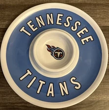 NFL Tennessee Titans Round Plastic 12' Chip and Dip Party Platter Tray Plate