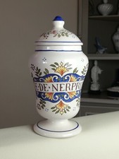 Pot ancien à pharmacie en céramique st clément "E DE NERPRUN"