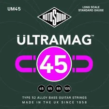 Rotosound UM45 Ultramag Type 52 Alloy Bass Guitar Strings; gauges 45-105