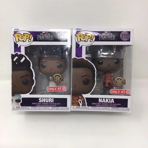 Pantera Negra Funko 2022 Pop 1110 y 1112 Nakia y Shuri Legacy (daños en la caja)
