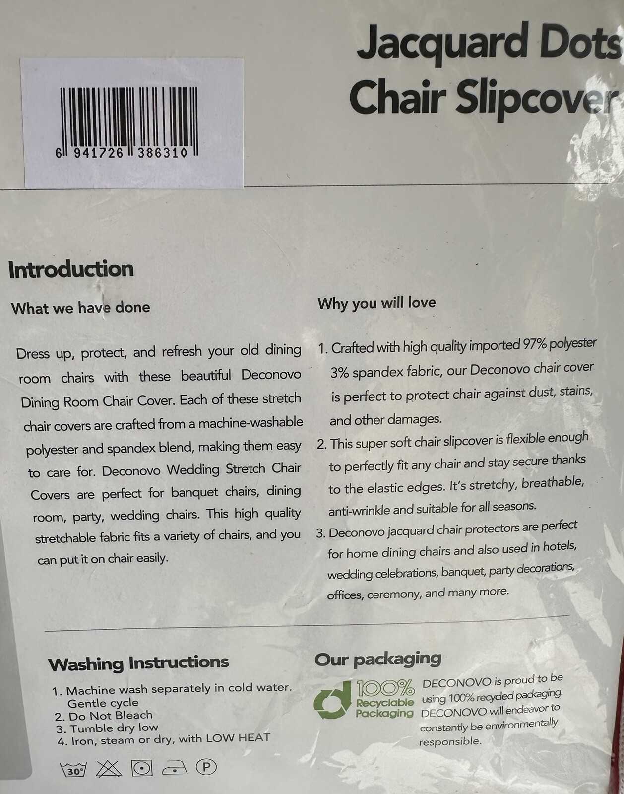 Jacquard Red Dots 4 Pc Set Chair Slipcover 