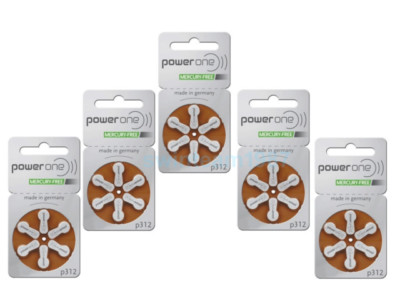 Powerone Hearing Aid 312 Genuine Batteries German Made,Multiple (30-300) EX-2029