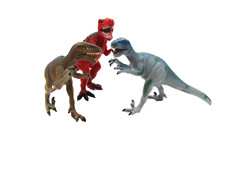 2007 Toy Major Trading Company Lot of 3 Dinosaurs T-Rex  2 Velociraptor 5"