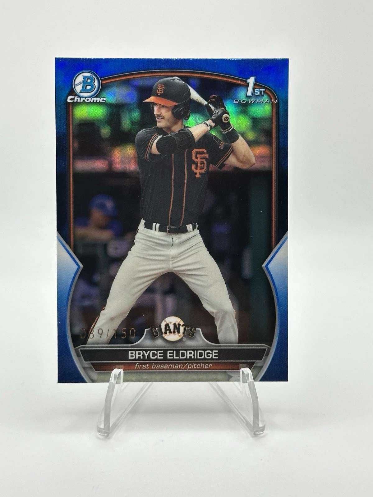 2023 Bowman Draft Bryce Eldridge Chrome Blue Refractor 1st #/150 Giants