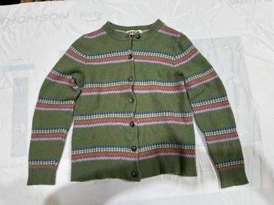 Boden Edie Fair Isle Strickjacke Gr. M Wollmischung Rundhals - wie neu