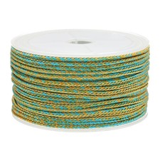 15 Yards x 2.5 mm Braided Cord, Metallic Bracelet Knotting Cyan