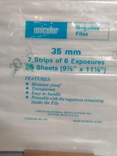 Unicolor Negative Files 35mm 7 Strips of 5 Exposures 17 Sheets Moisture Proof