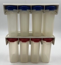 TUPPERWARE Halterung + 8 Gewürz Riesen 270ml Gewürzbehälter Rot Blau