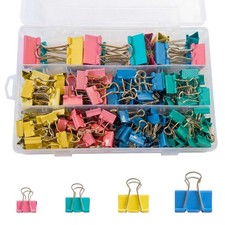 180 Pcs Binder Clips Assorted Sizes, Colored Binder Paper Clips Office Clips Off