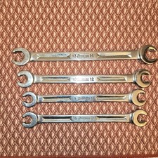 Snap-on 4pc Sae Double Flare Nut 6 Point Line Wrench Set