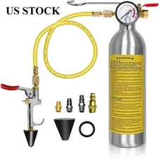 Flush Canister Kit Air Conditioner System with Pressure Gauge AC Flush Kit