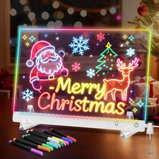 LED Note Board with Colors, 13.7"X10" Lumi LED Drawing Board with 12 Markers