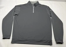 Peter Millar Perth Pullover Mens Large Gray Performance Golf 1/4 Zip Corp. Logo