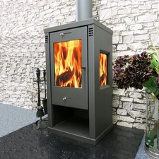 Wood Burning Stove 3 Sided Wood Burner Multifuel Vision Stove 10 kw Modern Stove