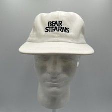 Vintage 90s Bear Stearns Hat Historic Collectors Piece Strapback Cap Wall Street